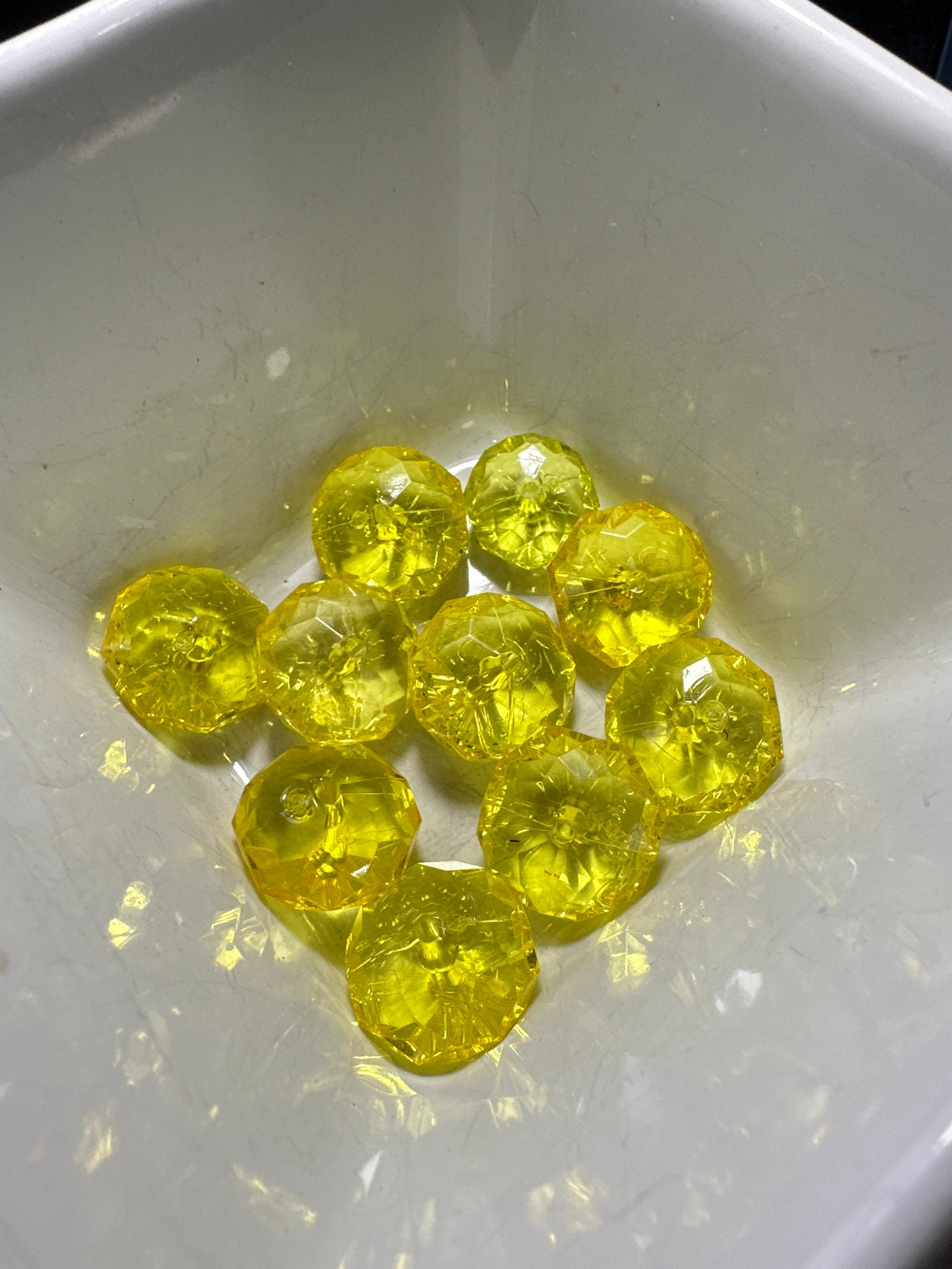 Light yellow 20mm rondel gum ball bead 10 count