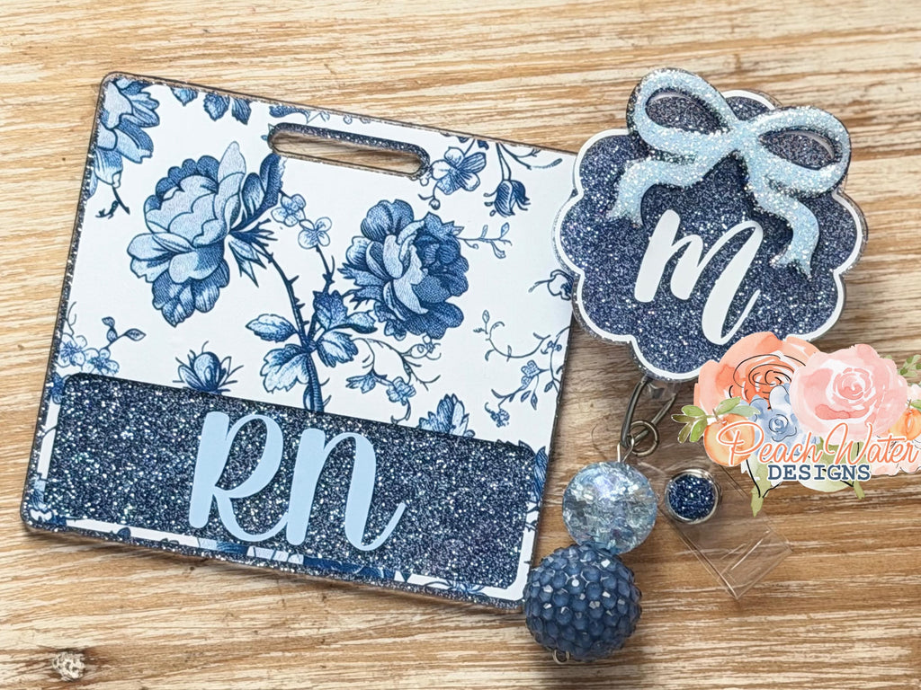 scallop circle flower with Beads, Shabby Chic Scalloped Flower Design badge reel