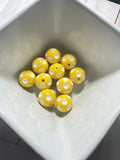 20mm yellow polka dot gum ball bead
