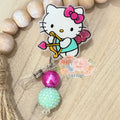 Kitty Cupid   badge reel  lanyard