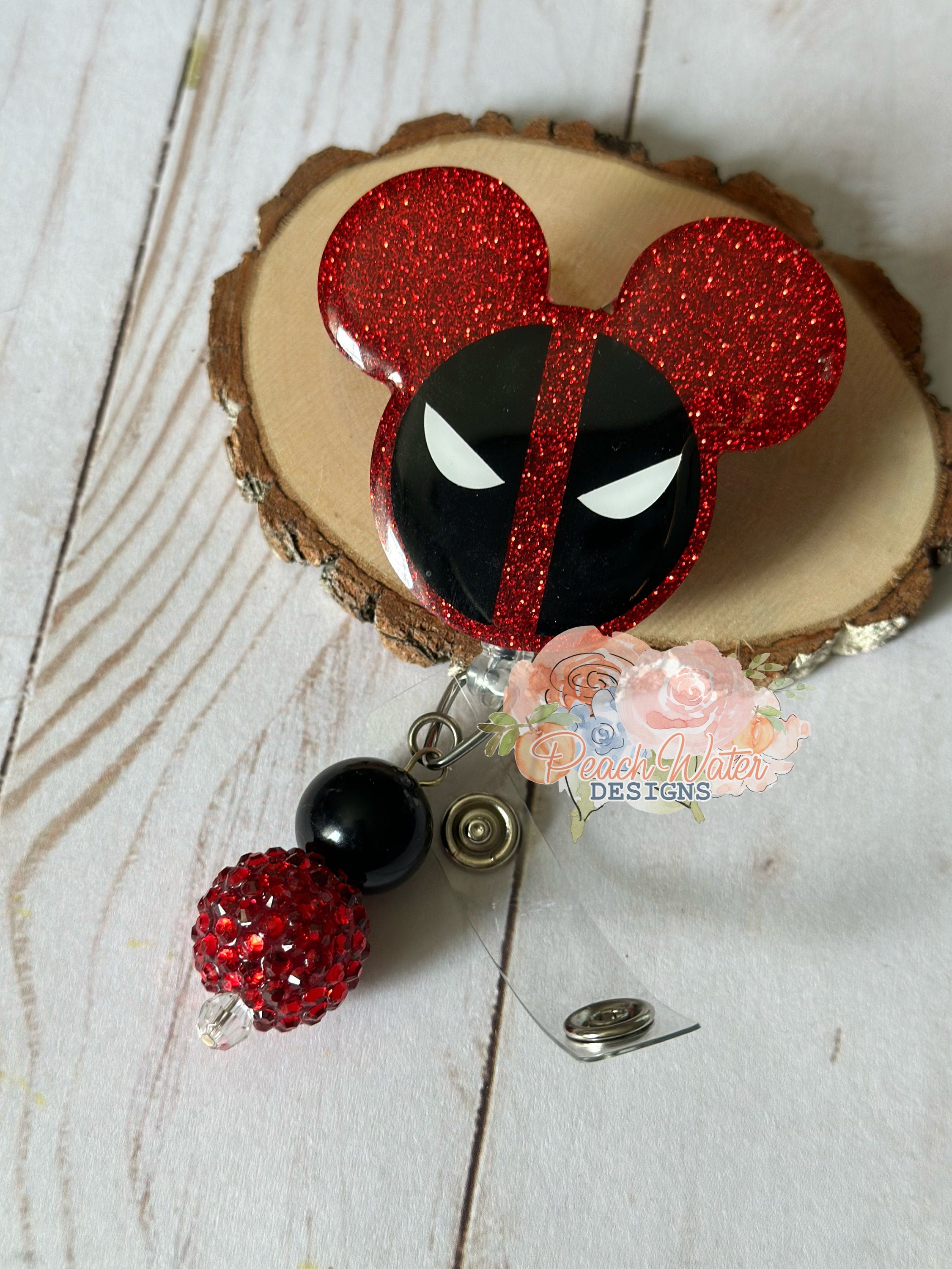 Dead Pool head badge reel  lanyard