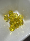 Light yellow crystal look 20mm gum ball bead 10 count
