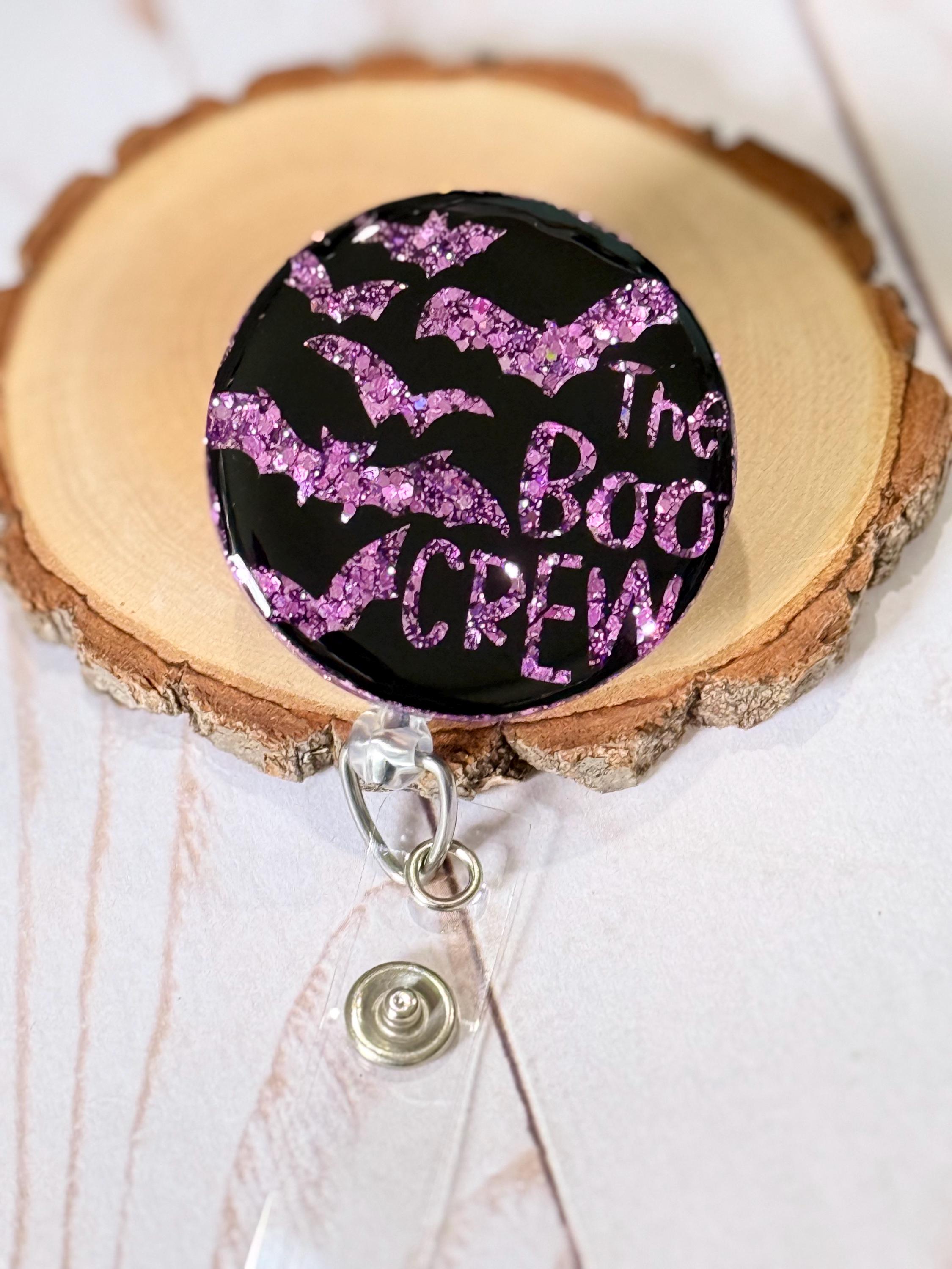 Boo Boo crew with bats badge reel